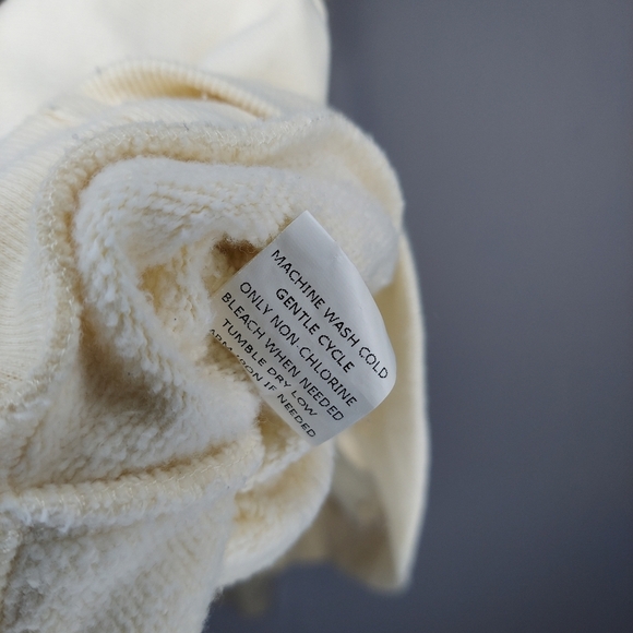 The Label The Hoodie 2X Women Cream Long Sleeve Pocket Pullon Cotton Fleece 2XL - Picture 9 of 9